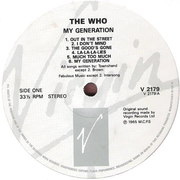 The Who - My Generation (Vinyl, LP, Album, Misprint, Reissue, Mono) Very Good Plus (VG+) / Very Good Plus (VG+)