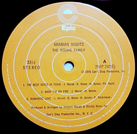 The Ritchie Family - Arabian Nights (Vinyl, LP, Album) Very Good (VG) / Good Plus (G+)