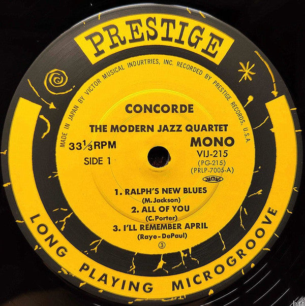 The Modern Jazz Quartet - Concorde (Vinyl, LP, Album, Mono, Reissue) Very Good Plus (VG+) / Very Good (VG)