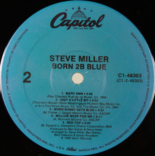 Steve Miller - Born 2B Blue (Vinyl, LP, Album) Good Plus (G+) / Very Good Plus (VG+)