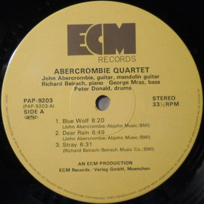 John Abercrombie Quartet - Abercrombie Quartet (Vinyl, LP, Album) Very Good Plus (VG+) / Very Good Plus (VG+)