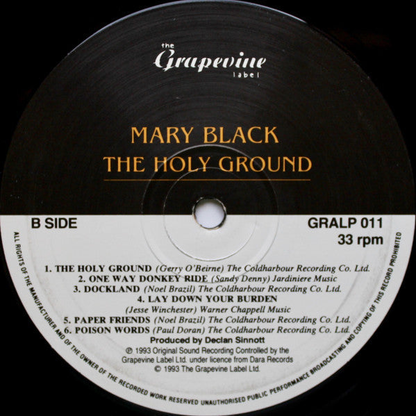 Mary Black - The Holy Ground (Vinyl, LP, Album) Very Good Plus (VG+) / Near Mint (NM or M-)
