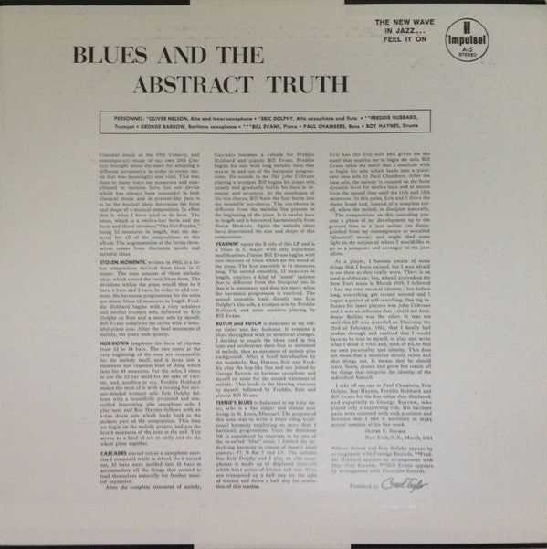 Bill Evans - The Blues And The Abstract Truth (Vinyl, LP, Album, Re...