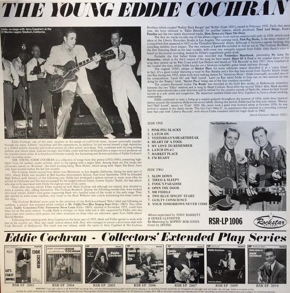Eddie Cochran - The Young Eddie Cochran (Vinyl, LP, Compilation, Mono) Very Good (VG) / Very Good (VG)