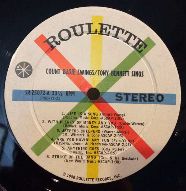 Count Basie - Count Basie Swings / Tony Bennett Sings (Vinyl, LP, Stereo) Good Plus (G+) / Good Plus (G+)