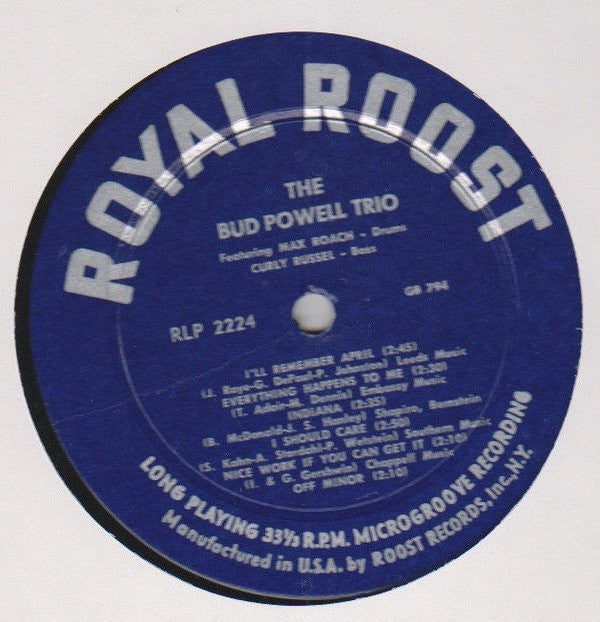 The Bud Powell Trio - Bud (Vinyl, LP, Album, Compilation, Mono) Good Plus (G+) / Good Plus (G+)
