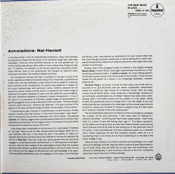 The John Coltrane Quartet - Crescent (Vinyl, LP, Album, Limited Edi...