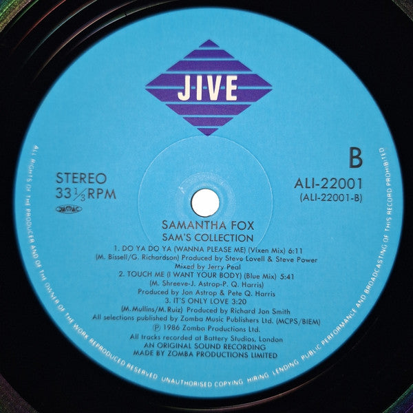 Samantha Fox - Sam's Collection (Vinyl, 12", Compilation) Very Good Plus (VG+) / Very Good Plus (VG+)
