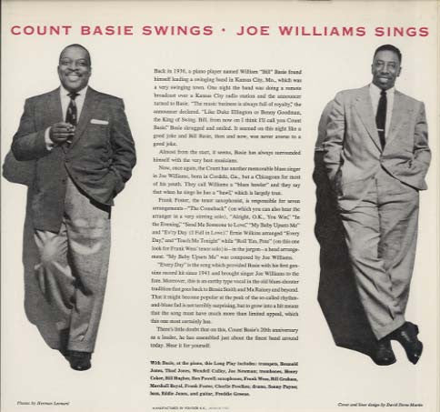 Count Basie - Count Basie Swings--Joe Williams Sings (Vinyl, LP, Album, Reissue, Mono) Very Good Plus (VG+) / Very Good (VG)