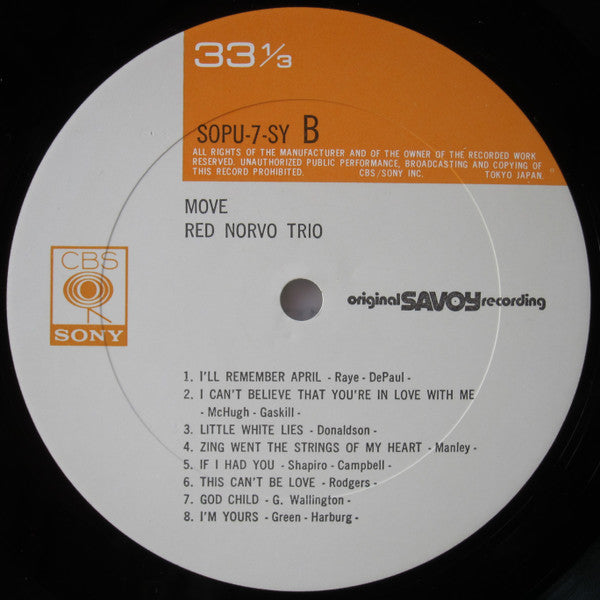 The Red Norvo Trio - Move! (Vinyl, LP, Album, Reissue, Mono)