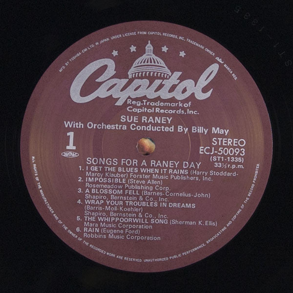 Sue Raney - Songs For A Raney Day (Vinyl, LP, Album, Reissue, Stereo)