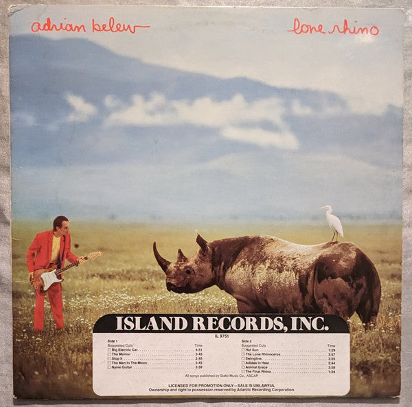 Adrian Belew - Lone Rhino (Vinyl, LP, Album, Stereo)