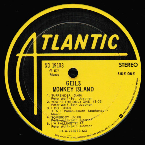 The J. Geils Band - Monkey Island (Vinyl, LP, Album, Stereo) Very Good (VG) / Very Good (VG)