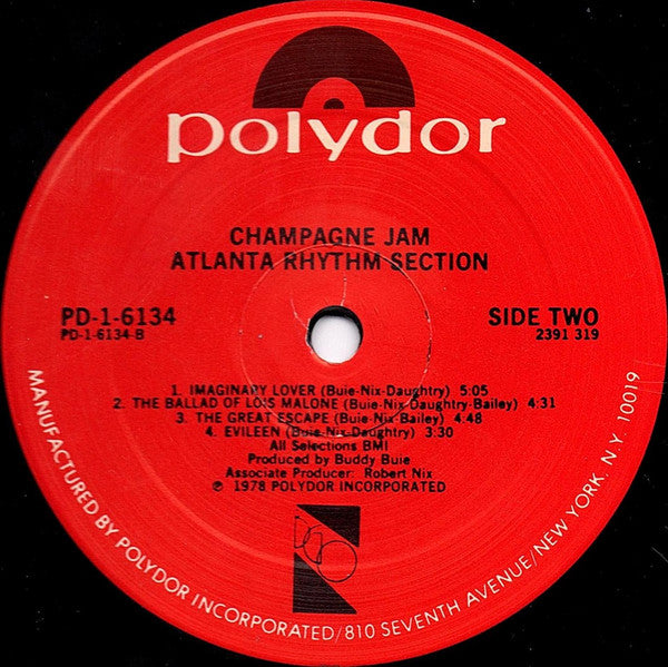 Atlanta Rhythm Section - Champagne Jam (Vinyl, LP, Album) Very Good Plus (VG+) / Very Good (VG)
