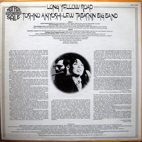 Toshiko Akiyoshi-Lew Tabackin Big Band - Long Yellow Road (Vinyl, LP, Album, Repress) Very Good (VG) / Very Good (VG)