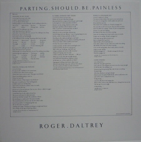 Roger Daltrey - Parting Should Be Painless (Vinyl, LP, Album) Very Good Plus (VG+) / Very Good (VG)