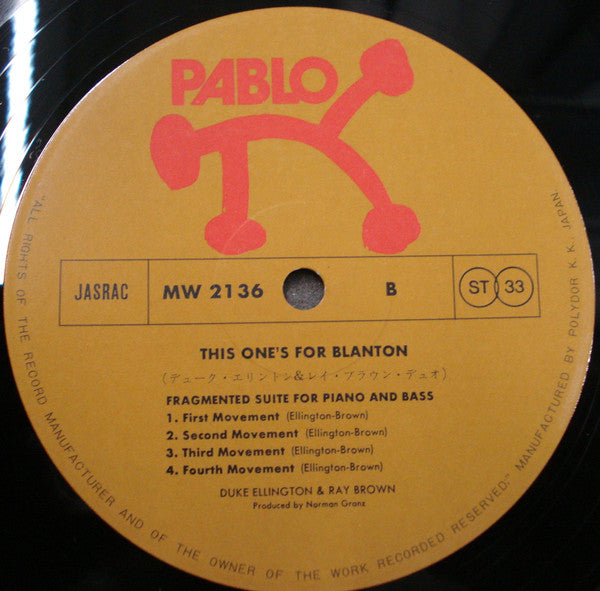 Duke Ellington - This One's For Blanton! (Vinyl, LP, Album, Stereo)