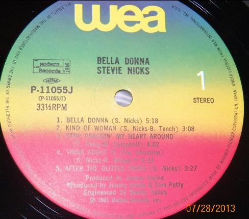 Stevie Nicks - Bella Donna (Vinyl, LP, Album) Very Good Plus (VG+) / Very Good Plus (VG+)