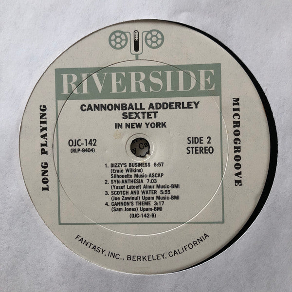 Cannonball Adderley Sextet - In New York (Vinyl, LP, Album, Reissue, Stereo) Near Mint (NM or M-) / Very Good Plus (VG+)