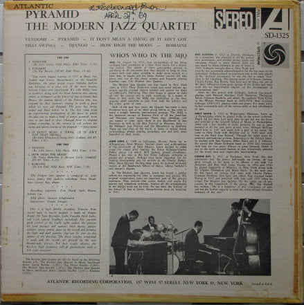 The Modern Jazz Quartet - Pyramid (Vinyl, LP, Album, Stereo)