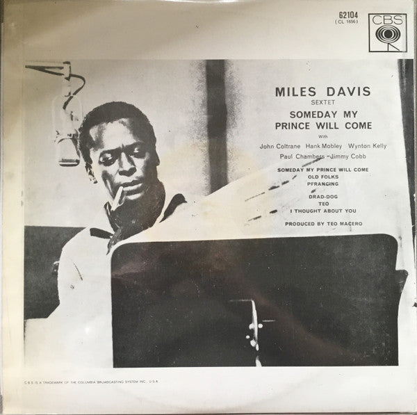 The Miles Davis Sextet - Someday My Prince Will Come (Vinyl, LP, Album, Reissue, Mono) Very Good (VG) / Very Good Plus (VG+)