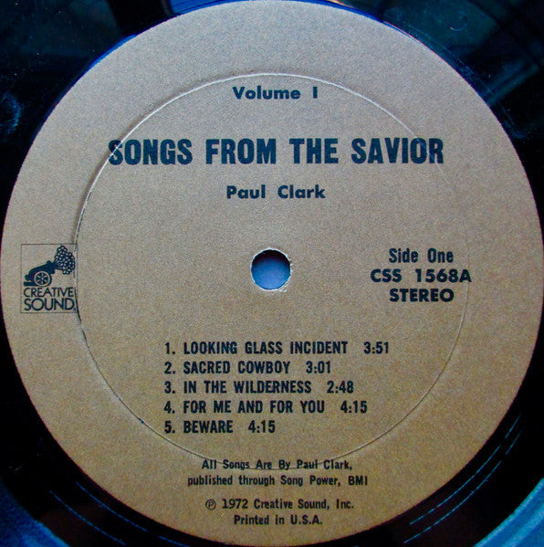 Paul Clark (5) - Songs From The Savior Volume One (Vinyl, LP, Album) Very Good Plus (VG+) / Very Good Plus (VG+)