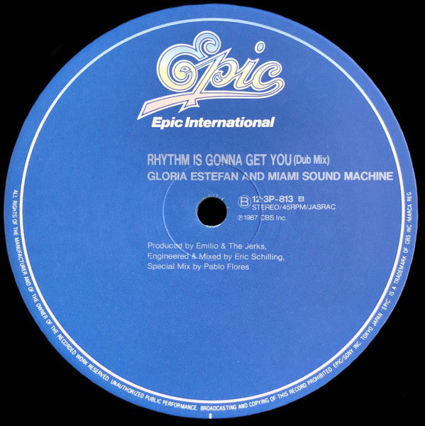 Miami Sound Machine - Rhythm Is Gonna Get You (Vinyl, 12", 45 RPM, Single) Very Good Plus (VG+) / Very Good (VG)