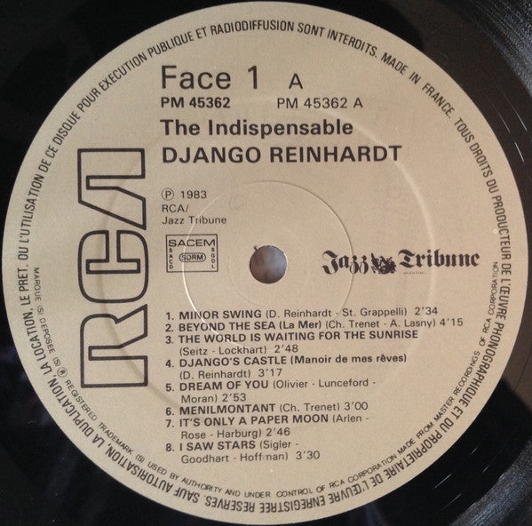 Django Reinhardt - The Indispensable Django Reinhardt (1949-1950) (2xVinyl, LP, Compilation) Near Mint (NM or M-) / Very Good Plus (VG+)