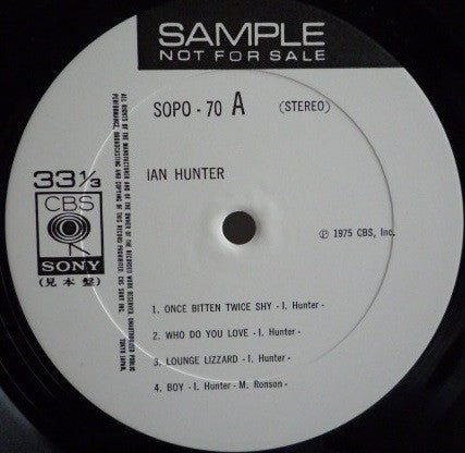 Ian Hunter - Ian Hunter (Vinyl, LP, Album, Promo) Very Good Plus (VG+) / Very Good (VG)