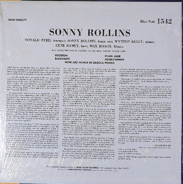 Sonny Rollins - Sonny Rollins (Vinyl, LP, Album, Reissue, Mono) Near Mint (NM or M-) / Good Plus (G+)