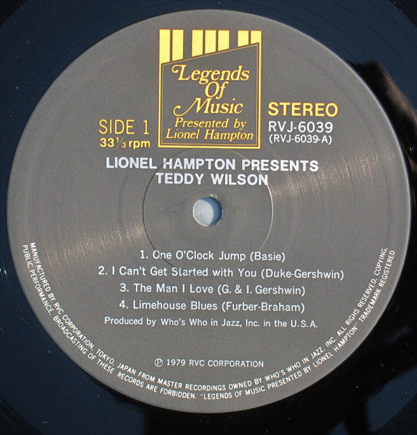 Lionel Hampton - Teddy Wilson (Vinyl, LP, Stereo) Very Good Plus (VG+) / Very Good Plus (VG+)