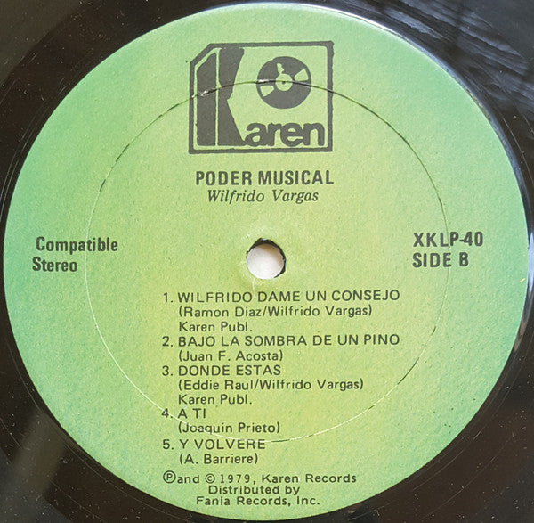Wilfrido Vargas Y Sus Beduinos - Poder Musical (Vinyl, LP, Album) Very Good (VG) / Very Good (VG)