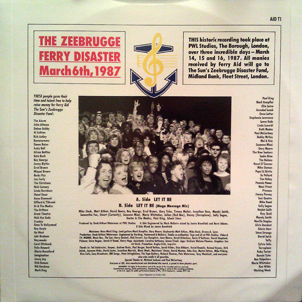 Ferry Aid - Let It Be (Vinyl, 12", 45 RPM, Single) Very Good (VG) / Very Good (VG)