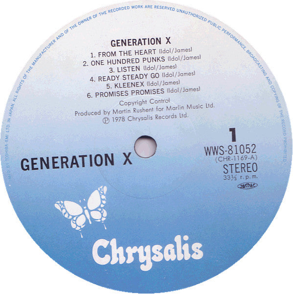 Generation X (4) - Generation X (Vinyl, LP, Album) Very Good Plus (VG+) / Good (G)