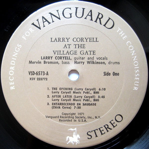 Larry Coryell - At The Village Gate (Vinyl, LP, Album, Stereo) Very Good (VG) / Very Good (VG)