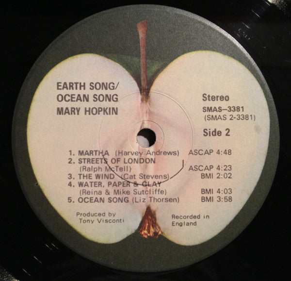 Mary Hopkin - Earth Song / Ocean Song (Vinyl, LP, Album) Very Good Plus (VG+) / Very Good Plus (VG+)