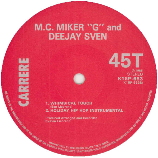MC Miker G. & DJ Sven - Holiday Rap (Vinyl, 12", 45 RPM) Very Good Plus (VG+) / Very Good (VG)