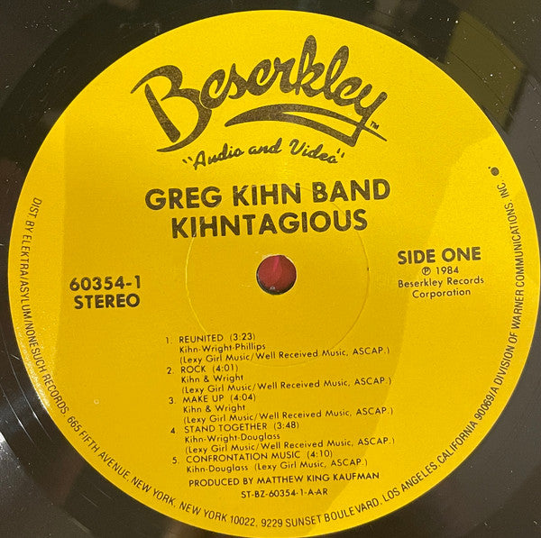 Greg Kihn Band - Kihntagious (Vinyl, LP, Album, Stereo) Very Good (VG) / Very Good Plus (VG+)