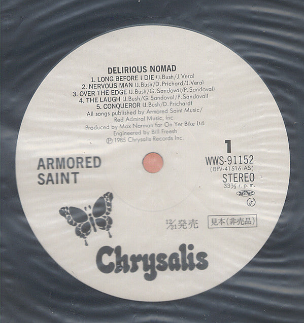 Armored Saint - Delirious Nomad (Vinyl, LP, Album, Promo) Near Mint (NM or M-) / Very Good Plus (VG+)