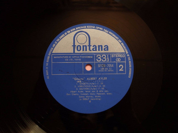 Albert Ayler Quartet - Ghosts (Vinyl, LP, Album, Reissue, Stereo) Very Good Plus (VG+) / Very Good (VG)