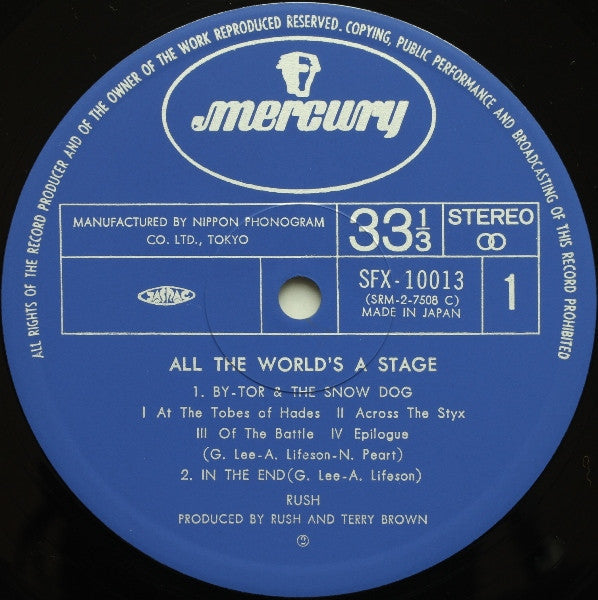 Rush - All The World's A Stage (Vinyl, LP, Album)