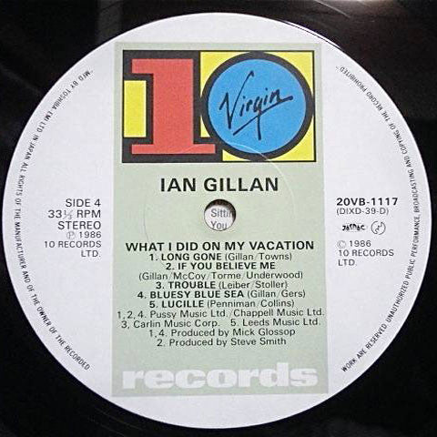Ian Gillan - What I Did On My Vacation (2xVinyl, LP, Compilation, Stereo) Near Mint (NM or M-) / Very Good Plus (VG+)