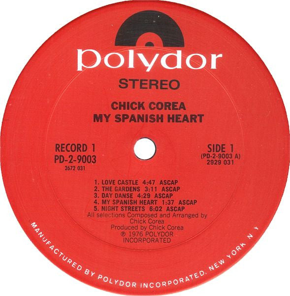 Chick Corea - My Spanish Heart (Vinyl, LP, Album, Stereo)