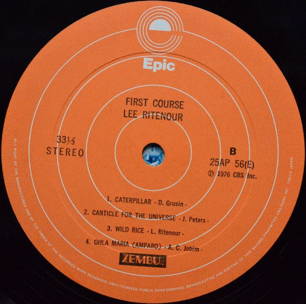 Lee Ritenour - First Course (Vinyl, LP, Album) Near Mint (NM or M-) / Very Good Plus (VG+)