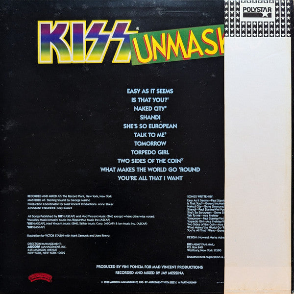 Kiss - Unmasked (Vinyl, LP, Album, Limited Edition) Very Good Plus (VG+) / Very Good Plus (VG+)