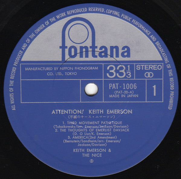 Keith Emerson - Attention! Keith Emerson (Vinyl, LP, Compilation, Limited Edition) Very Good Plus (VG+) / Very Good Plus (VG+)
