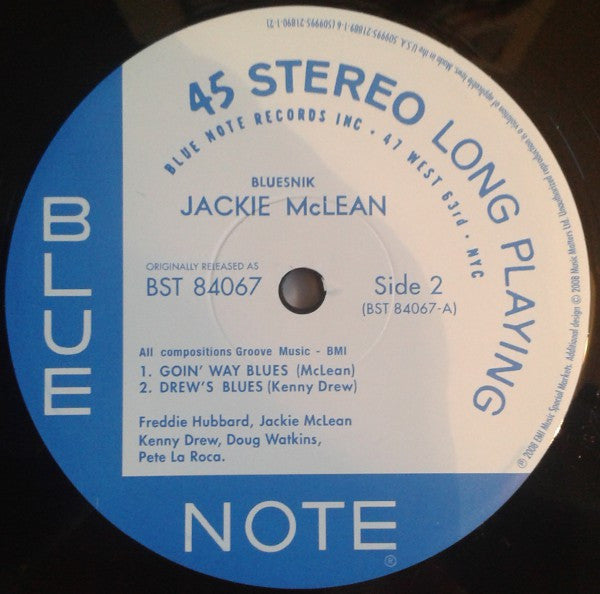 Jackie McLean - Bluesnik (2xVinyl, LP, 45 RPM, Limited Edition, Reissue, Remastered) Very Good Plus (VG+) / Very Good Plus (VG+)