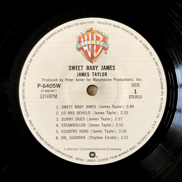 James Taylor (2) - Sweet Baby James (Vinyl, LP, Album, Reissue) Very Good (VG) / Very Good Plus (VG+)