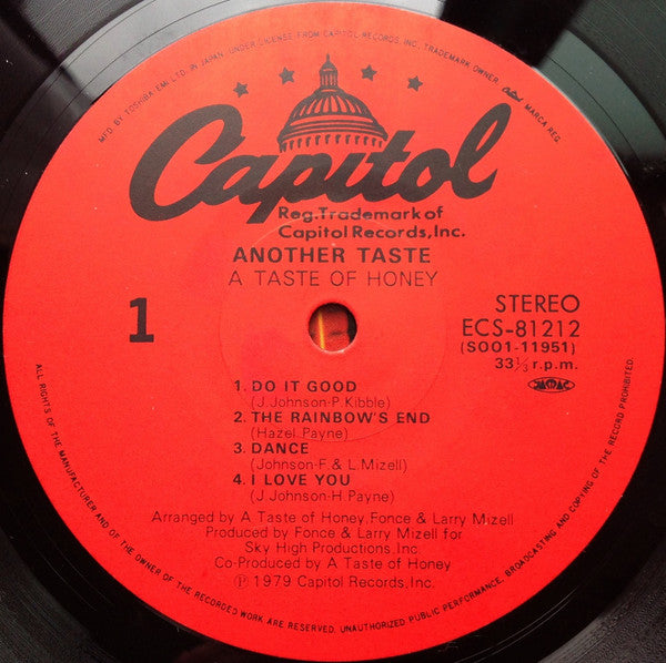 A Taste Of Honey - Another Taste (Vinyl, LP, Album) Very Good Plus (VG+) / Very Good Plus (VG+)