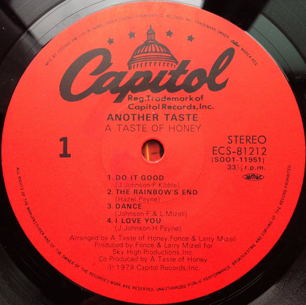 A Taste Of Honey - Another Taste (Vinyl, LP, Album) Very Good Plus (VG+) / Very Good Plus (VG+)